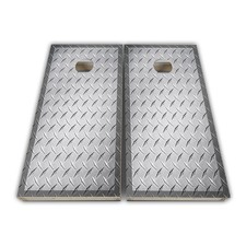 Diamond Plate Cornhole Board Wraps Skins Vinyl Laminated 3M