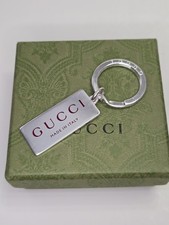 Authentic Gucci Sterling Silver Key Chain With Red Letters