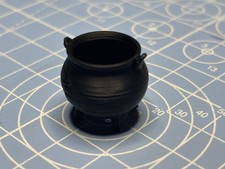 Miniature Witches Cauldron - Black Plastic.  Dolls House -Available