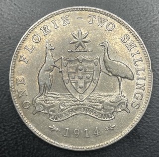 Moneda Florín Plata Australia Jorge V 1914
