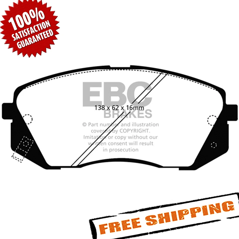 Pastillas de freno delanteras de fibras de aramida EBC DP41809R Yellowstuff para Hyundai Kona 18-23 Foto 2 de 4