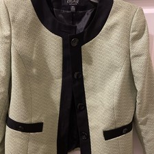 Women s Green And Black Kasper Jacket Size 4 P. Stylish Front Bottoms Vintage