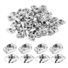 105Pcs M4 T Nuts Sliding T Slot Nut Carbon Steel Nickel Plated 2020 Series