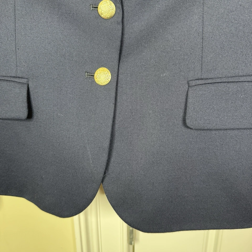 J. Crew Schoolboy Blazer Wool 12 Petite Navy Preppy Academia Office Gold Button - Image 4 of 4