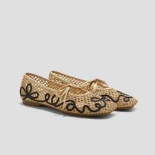 Vivaia Margot Square-Toe Mesh Flats Makayla