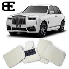 Genuine White Lambswool Sheepskin Floor Mats For 2019-2027 Rolls Royce Cullinan