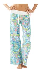 Lilly Pulitzer Beach Pant Size XS x 27 Linen Multi Conch Republic White
