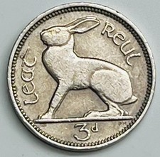 1961 Ireland 3 Pence KM# 12a Circulated Condition
