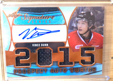 2015 Vince Dunn Leaf Signature Prospect Auto Jersey Card - Seattle Kraken