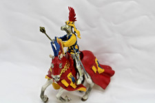 PLASTOY Winged Knight w/Mace Shield on Horse - Medieval Plastic Toy Figure