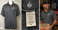 Domino's Pizza Gear Employee Polo Shirt Men's Med Delivery Driver Uniform Gray