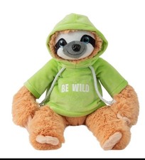 25CM TOY 6 COLOUR HOODIE SLOTH STICKY PAWS SOFT FLUFFY PLUSH NEW FANTASTIC GIFT