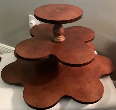 Vintage 3 Tier Wooden Display Stand For Twelve Months Of Roses By Franklin Mint