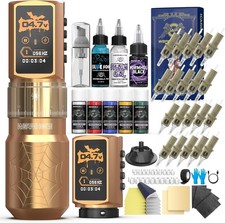 Wormhole 2 PCS 2300mAh Batteries 10-12H Wireless Tattoo Kit Spider Shaped