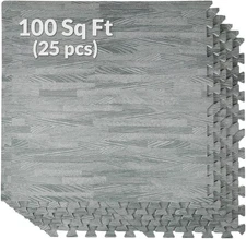 Home Aesthetics 100 Sq. Ft 3/8 Inch Thick Printed Foam Tiles Interlocking Foam M