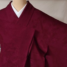Koshida Silk Kimono Sleeve Solid Color 63 Length Used Japan
