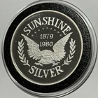 1980 Sunshine Silver Eagle RARE Vintage Coin 1 Troy Oz .999 Fine Round Medal 999