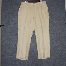 Lauren Ralph Lauren Womens Tan Linen Blend Pleated Wide Leg Pants Size 16W
