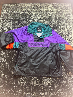 HEAD Men's Colorblock 1/4 Zip Windbreaker Jacket 1990s Vintage