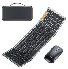 ProtoArc Foldable Keyboard and Mouse, XKM01 True Full-Size Folding Wireless