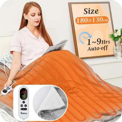 Mia&Coco Elektrische Heizdecke Überwurf 180x130cm Grau Flanell Sherpa