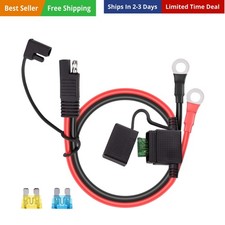SAE Battery Connector - 10 Gauge Wire SAE to O Ring Terminal, 2-Pin Quick Dis...