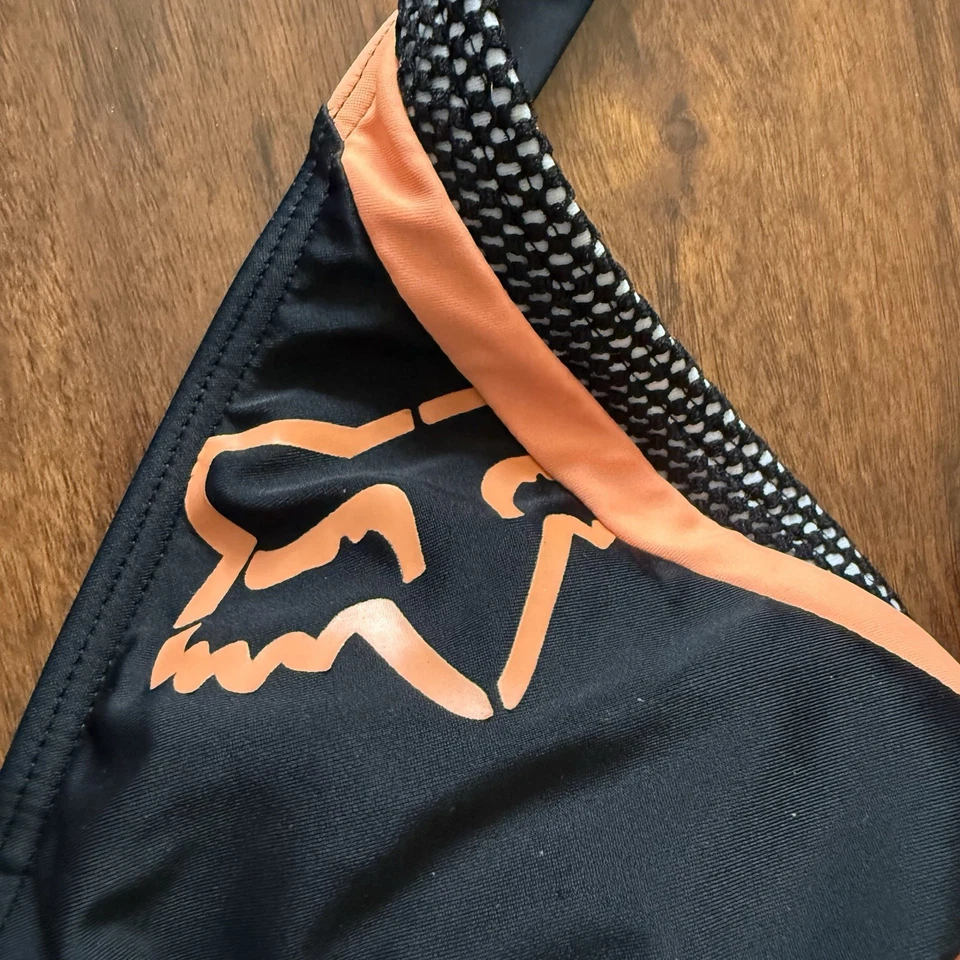 Top de bikini FOX Racing triángulo halter XL naranja negro raro difícil de encontrar Foto 3 de 4