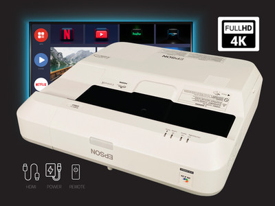 Professional 3LCD Projector Interactive Ultra Short Throw 3800 Lumens 4K WUXGA  
