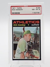 RICK MONDAY 1971 TOPPS BASEBALL #135 PSA 8 Q7113