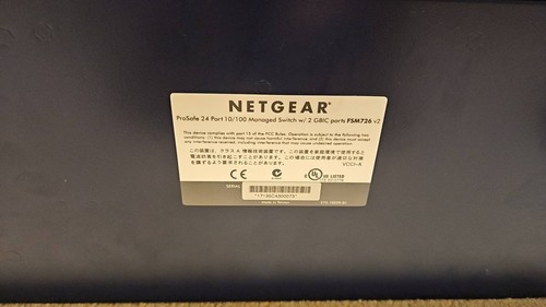 NetGear FSM726 24-Port 10/100 Mbps Managed Switch with 2 GBIC Gigabit Ports - Picture 4 of 4