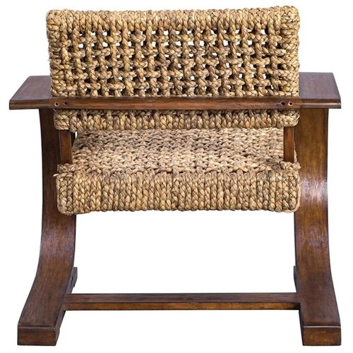 Uttermost Rehema Coastal Wood Accent Chair in Natural and Weathered Pecan - Picture 5 of 12