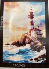 Painting by Numbers for Adults Coastal/Lighthouse 16" x 20" Lot of 2