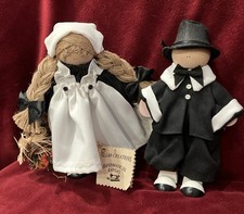 Hand Made Wooden Amish Dolls.9”” Tall. 