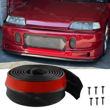 98 Black Rubber Front Bumper Spoiler Lip Splitter For Honda Crx Coupe 1988-1991