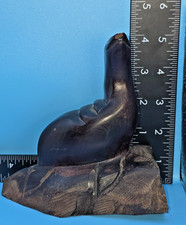 Vintage Hand Carved Ironwood Seal Sea Lion Figurine 5.5" MCM Nautical Decor