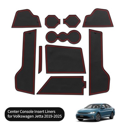 for VW Volkswagen Jetta 2019-2025 Car Gate Slot Pad Door Groove Mat Cup Coaster