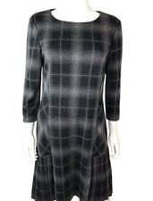 Tahari  Arthur S. Levine Women’s Fit and Flare Dress Black & Gray Plaid Size 8