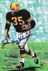 JOHN HENRY JOHNSON SIGNED GOAL LINE ART CARD~FOOTBALL HALL OF FAME~HOF AUTO~JSA