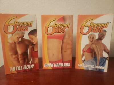 6 Second ABS  Total Body  VHS ~ Sealed ~ 3 Video Set Workout Videos