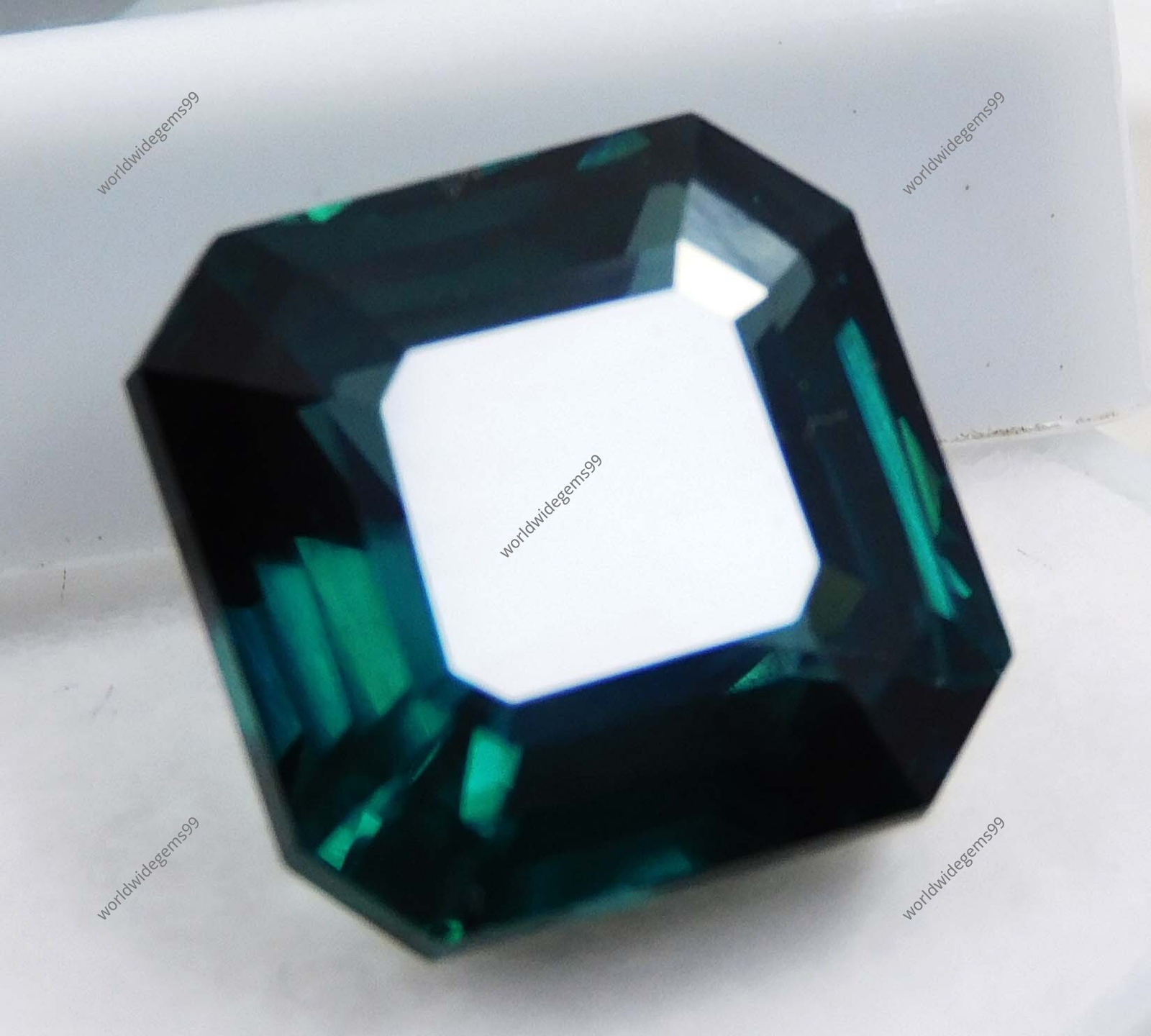 Extremely Rare Green Sapphire Square Cut 10 Ct NATURAL CERTIFIED Loose Gemstone