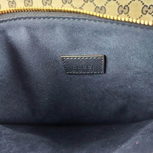 GUCCI Totissima Medium $2490 Beige And Blue GG Canvas Tote Bag New & Authentic - Picture 12 of 14