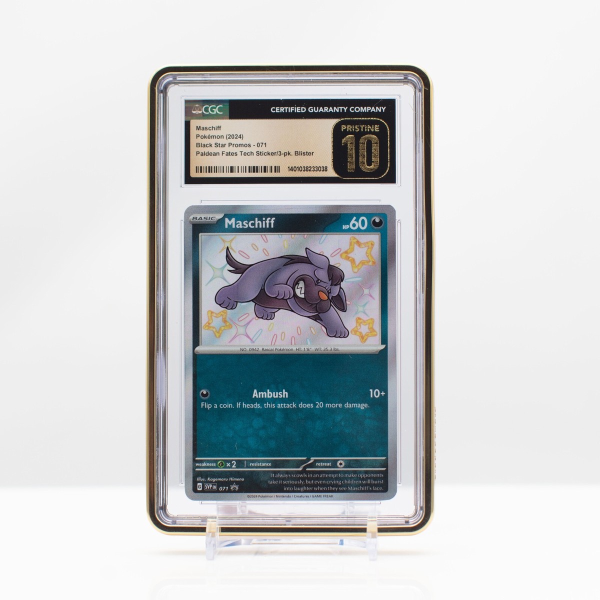 Pokemon Maschiff Shiny Black Star Promo #071 Paldean Fates Pokemon Maschiff Shiny Black Star Promo #071 Paldean Fates