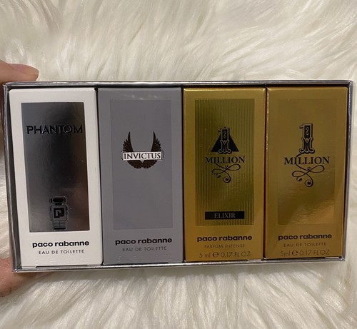 New Sealed Paco Rabanne Miniature Perfume 1 Million & Phantom & Invictus 5mlx4 - Picture 2 of 2