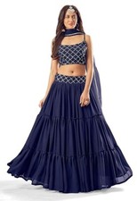 Women's Georgette Semi-stitched Lehenga Choli Set
