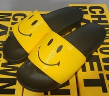 Chinatown Market CTM Smiley Slide Sandal Yellow/Black Men's SIZE 14