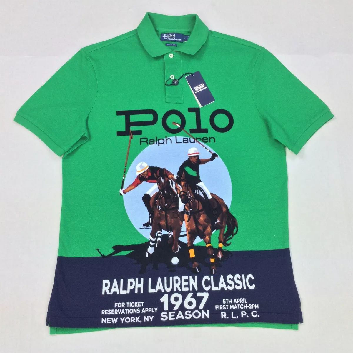 Polo Ralph Lauren Men Classic Vintage Polo Player Horse Graphic Mesh Polo  Shirt