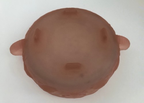 Seltene rosa satinierte Depression Glas 9" Schüssel mit erhöhten Krebsen und Fischen - Bild 10 von 10