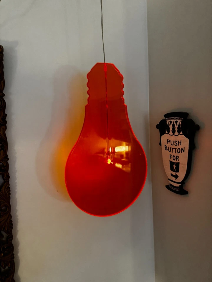 Vintage Ikea "Kvarter" Lightbulb Pendant Lamp set of three Red Green Blue Plexi - Image 3 of 4