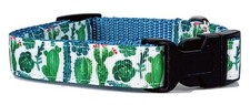 Cactus dog collar handmade adjustable buckle collar 5/8"wide or leash 
