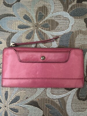 Hobo Orbit Bi-Fold Smooth Leather Wallet Blossom Pink